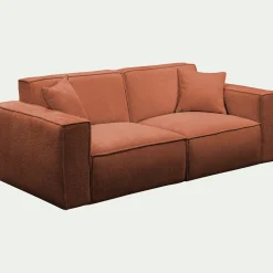 Canapé 3 Places*alinea Canapé 3 places fixe en tissu genesis - brun rustrel Marron