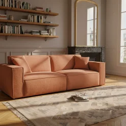 Canapé En Tissu|Canapé 5 Places*alinea Canapé 5 places fixe en tissu genesis - brun rustrel Marron