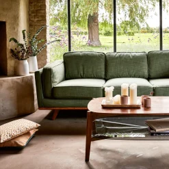 Canapé En Lin|Canapé Fixe*alinea Canapé 3 places fixe en tissu - kaki Vert