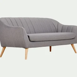 Canapé En Tissu|Canapé 3 Places*alinea Canapé 3 places fixe en tissu - clair Gris