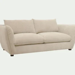 Canapé 3 Places*alinea Canapé 3 places fixe en tissu Nature - écru Blanc