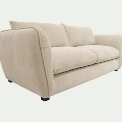 Canapé 3 Places*alinea Canapé 3 places fixe en tissu Nature - écru Blanc