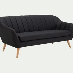 Canapé En Tissu|Canapé 3 Places*alinea Canapé 3 places fixe en tissu - anthracite Gris