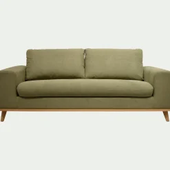 Canapé 3 Places*alinea Canapé 3 places fixe en tissu Cosmo - kaki Vert