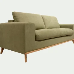 Canapé 3 Places*alinea Canapé 3 places fixe en tissu Cosmo - kaki Vert