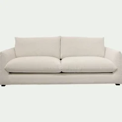 Canapé 4 Places*alinea Canapé 4 places fixe en tissu Raven - écru Blanc