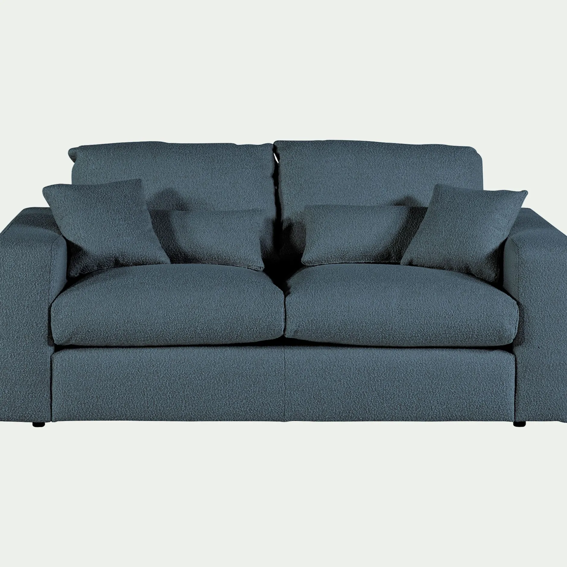 Canapé 3 Places*alinea Canapé 3 places fixe en tissu bouclette - Bleu