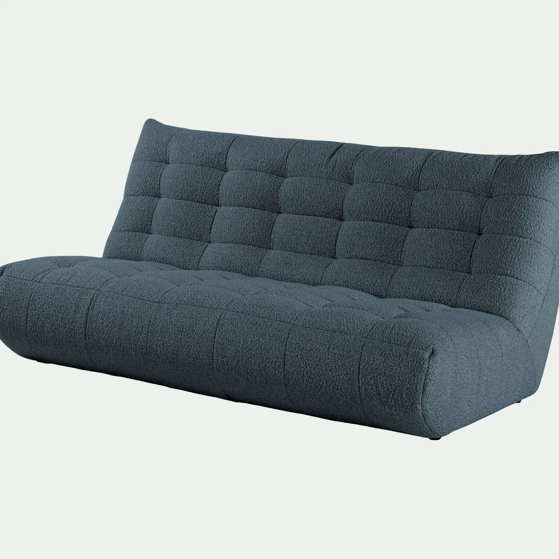 Canapé 4 Places*alinea Canapé 4 places fixe en tissu bouclette - Bleu