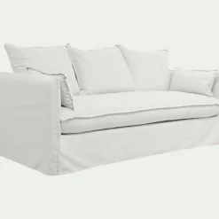 Canapé 3 Places*alinea Canapé 3 places fixe en tissu wind - écru Blanc