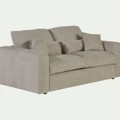 Canapé En Tissu|Canapé 3 Places*alinea Canapé 3 places fixe en tissu chenille Benjo - roucas Beige