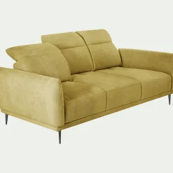 Canapé 4 Places*alinea Canapé 4 places fixe en tissu memphis avec fonction avance-recul - argan Jaune