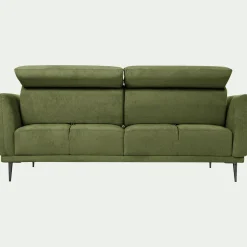 Canapé 3 Places*alinea Canapé 3 places fixe en tissu memphis avec fonction avance-recul - cèdre Vert