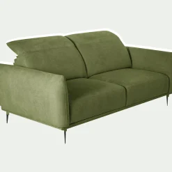 Canapé 3 Places*alinea Canapé 3 places fixe en tissu memphis avec fonction avance-recul - cèdre Vert