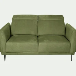 Canapé 2 Places*alinea Canapé 2 places fixe en tissu memphis avec fonction avance-recul - vet cèdre Vert