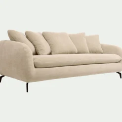 Canapé 4 Places*alinea Canapé 4 places fixe en tissu tramé - écru Blanc