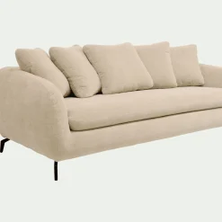 Canapé 4 Places*alinea Canapé 4 places fixe en tissu tramé - écru Blanc