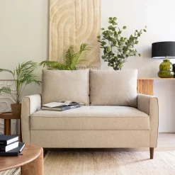 Canapé En Tissu|Canapé 2 Places*alinea Canapé 2 places fixe en tissu Loft - roucas Beige