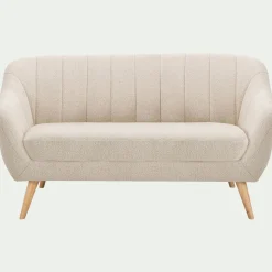Canapé En Tissu|Canapé 2 Places*alinea Canapé 2 places fixe en tissu bouclette monza - Beige