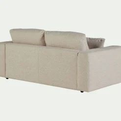 Canapé 3 Places*alinea Canapé 3 places fixe en tissu bouclette - Blanc écru