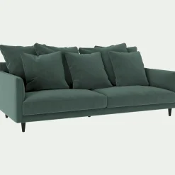 Canapé 4 Places*alinea Canapé 4 places fixe en tissu velvet - sauge Vert