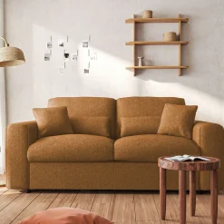 Canapé En Tissu|Canapé 3 Places*alinea Canapé 3 places fixe en tissu chenille Benjo - argan Jaune