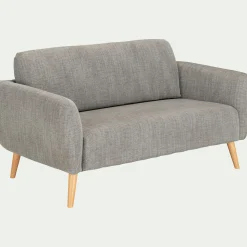 Canapé En Tissu|Canapé 2 Places*alinea Canapé 2 places fixe en tissu - Gris