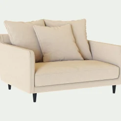 Fauteuil|Petit Canapé*alinea Canapé 1.5 places fixe en tissu - roucas Beige