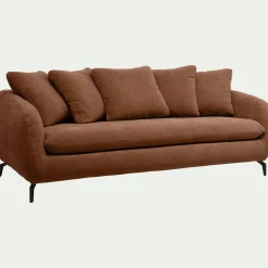 Canapé 4 Places*alinea Canapé 4 places fixe en tissu tramé - brun rustrel Marron