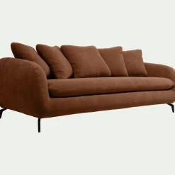 Canapé 4 Places*alinea Canapé 4 places fixe en tissu tramé - brun rustrel Marron