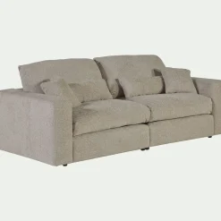 Canapé 5 Places*alinea Canapé 5 places fixe en tissu chenille Benjo - roucas Beige