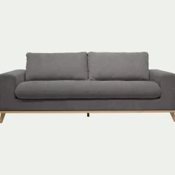 Canapé En Tissu|Canapé 4 Places*alinea Canapé 4 places fixe en tissu Storm - moyen Gris