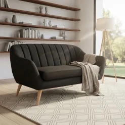 Canapé En Tissu|Canapé 2 Places*alinea Canapé 2 places fixe en tissu - anthracite Gris