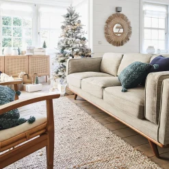 Canapé 3 Places*alinea Canapé 3 places fixe en tissu - Beige