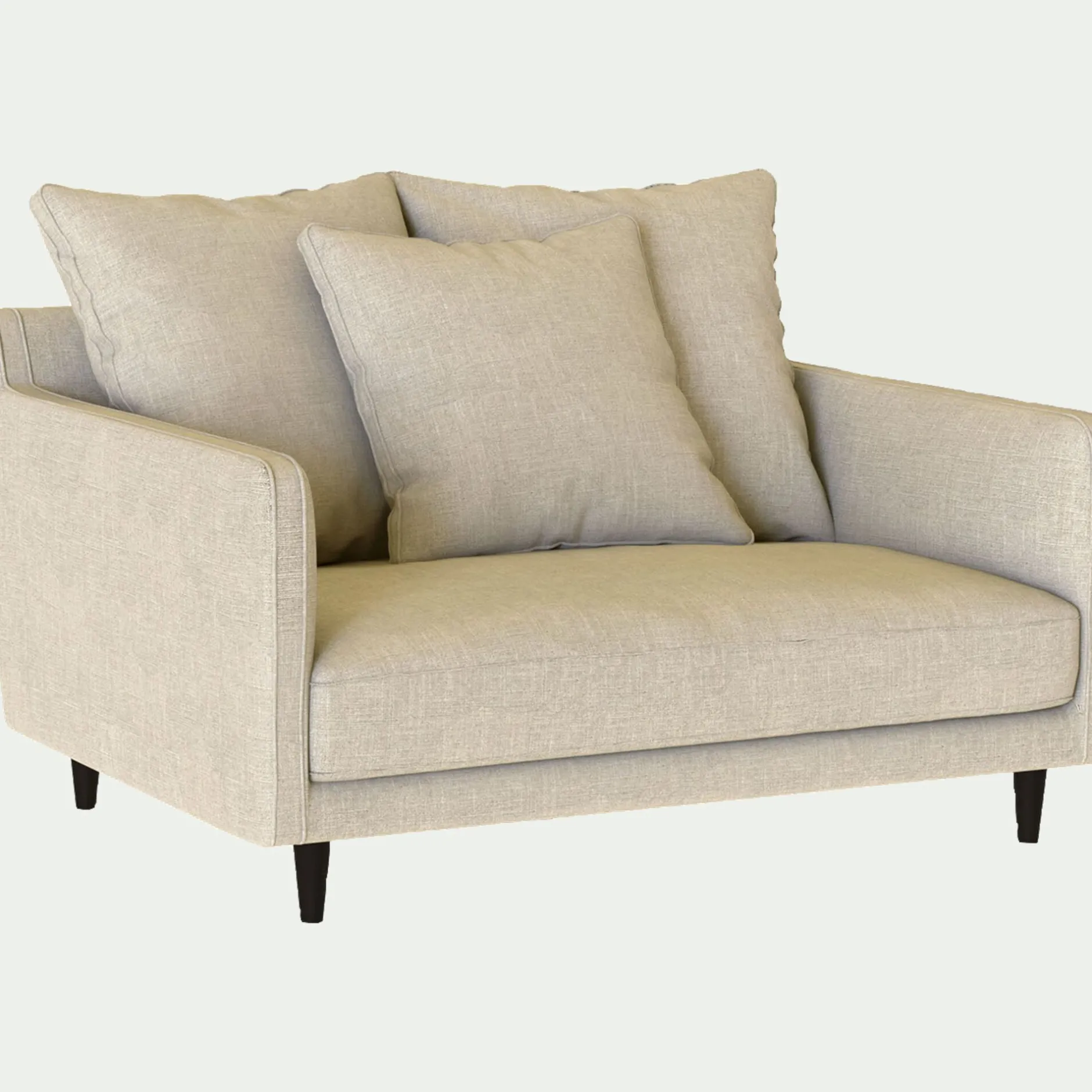 Petit Canapé*alinea Canapé 1.5 places fixe en tissu mixte - Beige alpilles