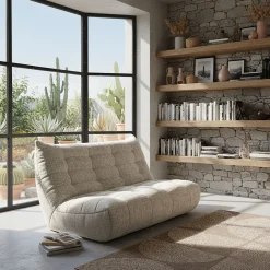 Canapé 3 Places|Canapé Fixe*alinea Canapé 3 places fixe en tissu chenille - roucas Beige