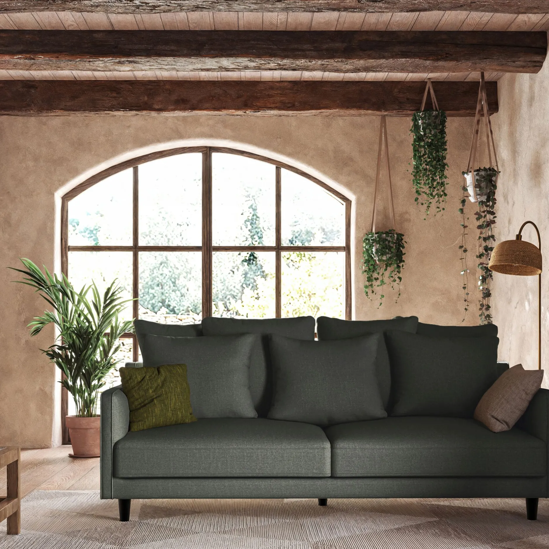 Canapé 4 Places*alinea Canapé 4 places fixe en tissu joint - restanque Gris