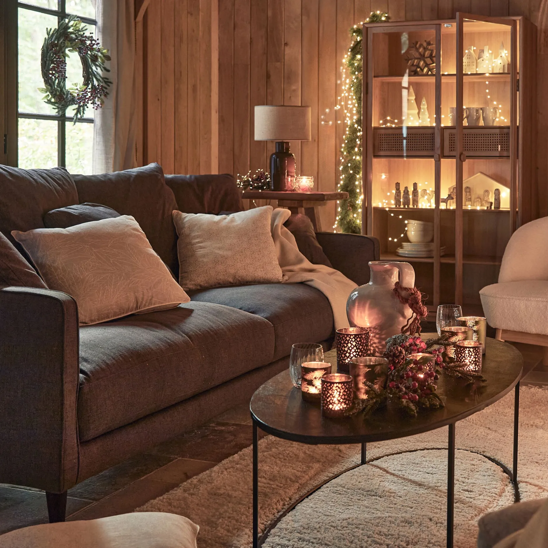 Canapé 4 Places*alinea Canapé 4 places fixe en tissu joint - restanque Gris