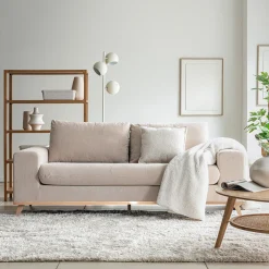Canapé En Tissu|Canapé 3 Places*alinea Canapé 3 places fixe en tissu crown - roucas Beige