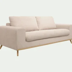 Canapé En Tissu|Canapé 3 Places*alinea Canapé 3 places fixe en tissu crown - roucas Beige