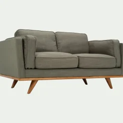 Canapé En Lin|Canapé En Tissu*alinea Canapé 2 places fixe en tissu kaki cèdre Vert