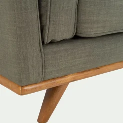 Canapé En Lin|Canapé En Tissu*alinea Canapé 2 places fixe en tissu kaki cèdre Vert