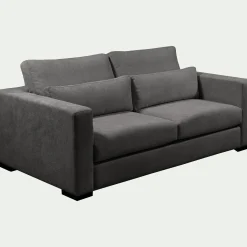 Canapé 3 Places*alinea Canapé 3 places fixe en tissu Bloq - anthracite Gris