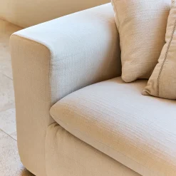 Canapé 4 Places|Canapé Fixe*alinea Canapé 4 places fixe en tissu doux tramé - Beige