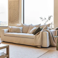 Canapé 4 Places|Canapé Fixe*alinea Canapé 4 places fixe en tissu doux tramé - Beige