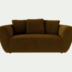 Canapé 2 Places*alinea Canapé 2 places fixe en velours Velvet - bronze Marron