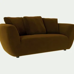 Canapé 2 Places*alinea Canapé 2 places fixe en velours Velvet - bronze Marron