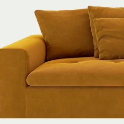 Canapé En Velours|Canapé 4 Places*alinea Canapé 4 places fixe en velours - Jaune argan