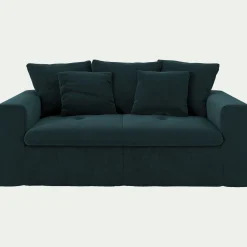 Canapé 2 Places*alinea Canapé 2 places fixe en velours - foncé Bleu