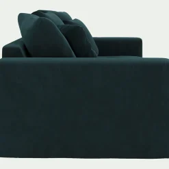 Canapé 2 Places*alinea Canapé 2 places fixe en velours - foncé Bleu