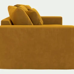 Canapé 3 Places*alinea Canapé 3 places fixe en velours - Jaune argan